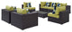 Espresso Convene 8-Piece Outdoor Patio Sectional Set
