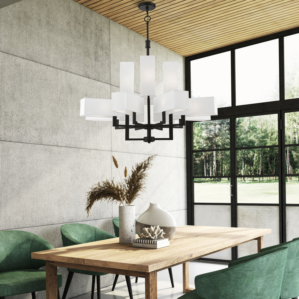 Rubix 12 Light Black Extra Large Foyer Chandelier