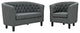 Prospect 2 Piece Upholstered Fabric Loveseat and Armchair Set, Gray