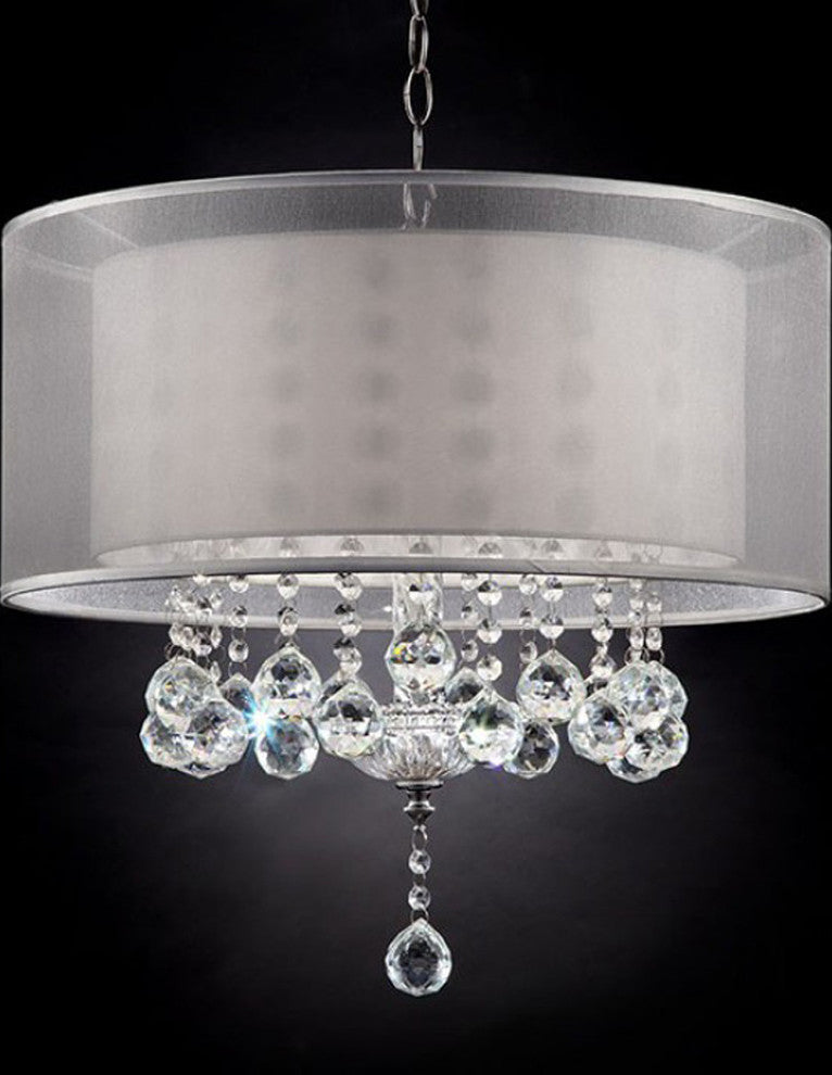 LILA Traditional Ceiling Lamp Silver Metal