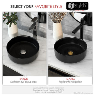 STYLISH Brushed Nickel Pop-Up Bathroom Sink Drain without Overflow