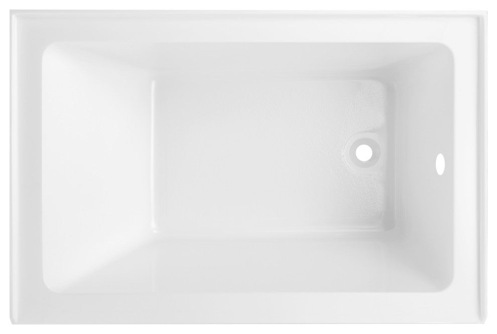 Vanity Art Alcove Soaking Acrylic Bathtub, White/Titanium Gold, 48"x32", Right