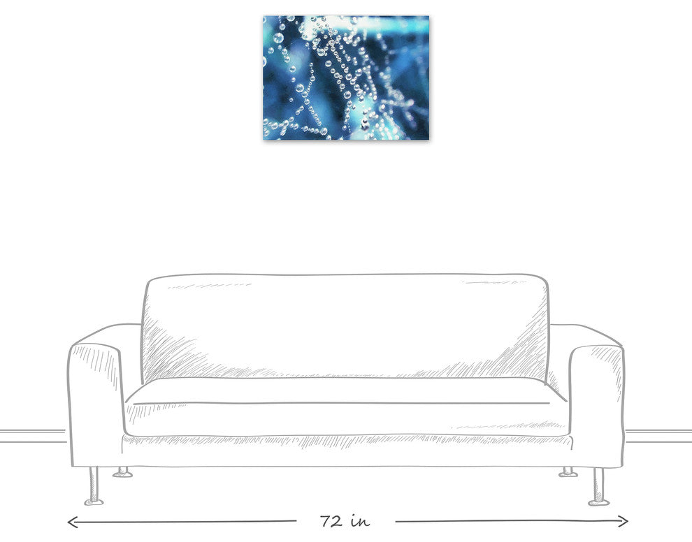 Dew Drops Over Blue 18x24 Canvas Wall Art