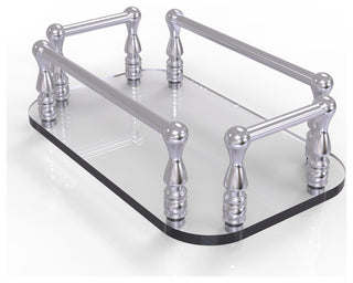 Vanity Top Glass Guest Towel Tray, Satin Chrome