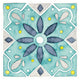 "Garden Getaway Tile V Teal" Digital Paper Print by Laura Marshall, 38"x38"