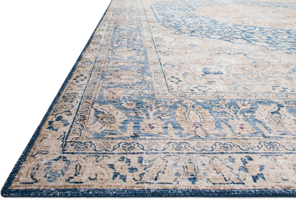 Blue Tangerine Printed Polyester Layla Area Rug by Loloi II, 7''-6"x9''-6"