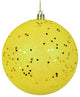 Vickerman N592578Dq 10" Yellow Sequin Ball Ornament