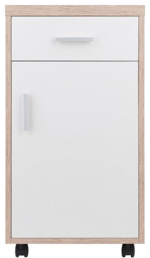 Kenner Storage Cabinet, 1-Drawer, Reclaimed Wood and White