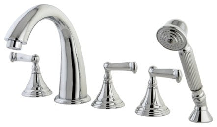 Kingston Brass Roman Tub Faucet With Hand Shower, Polished Chrome