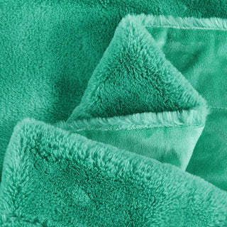 Fox Faux Fur Throw Blanket, Blue Turquoise, 50''x60''