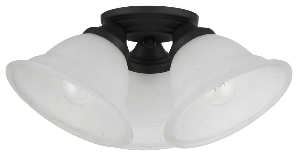 Livex Lighting Wynnewood 3-Light Black Flush Mount