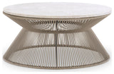 Biscayne Rope Cocktail Table With Travertine Top