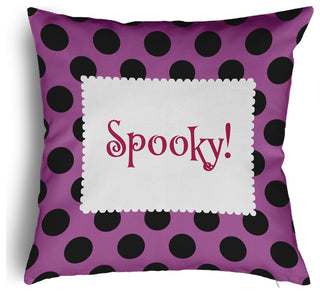 Halloween Spooky Dots Accent Pillow With Removable Insert, Orchid, 18"x18"