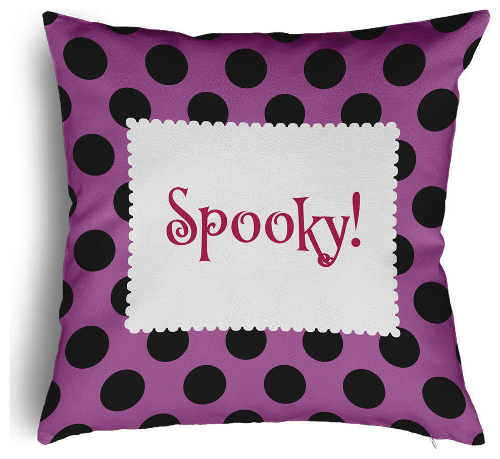 Halloween Spooky Dots Accent Pillow With Removable Insert, Orchid, 18"x18"