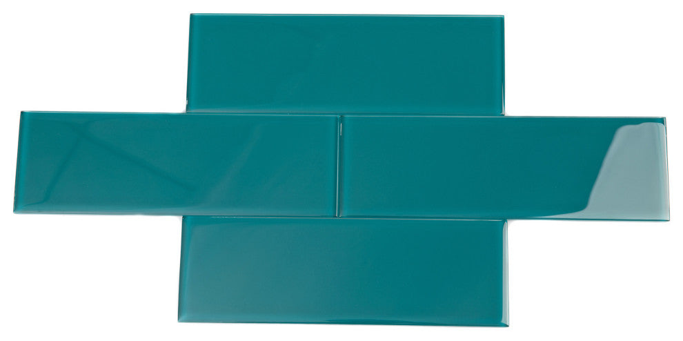 4"x12" Glass Subway Collection, Dark Teal
