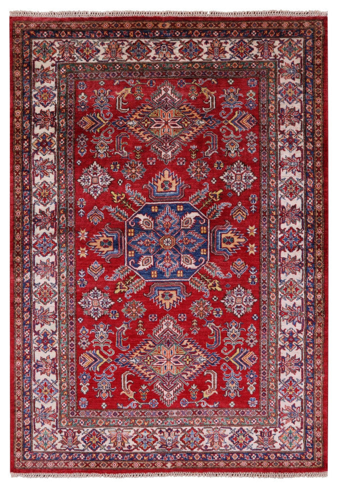 4' 10" X 6' 10" Super Kazak Handmade Wool Rug Q7695