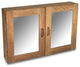 Traditional Solid Teak Double Door Mirrored Medicine Cabinet