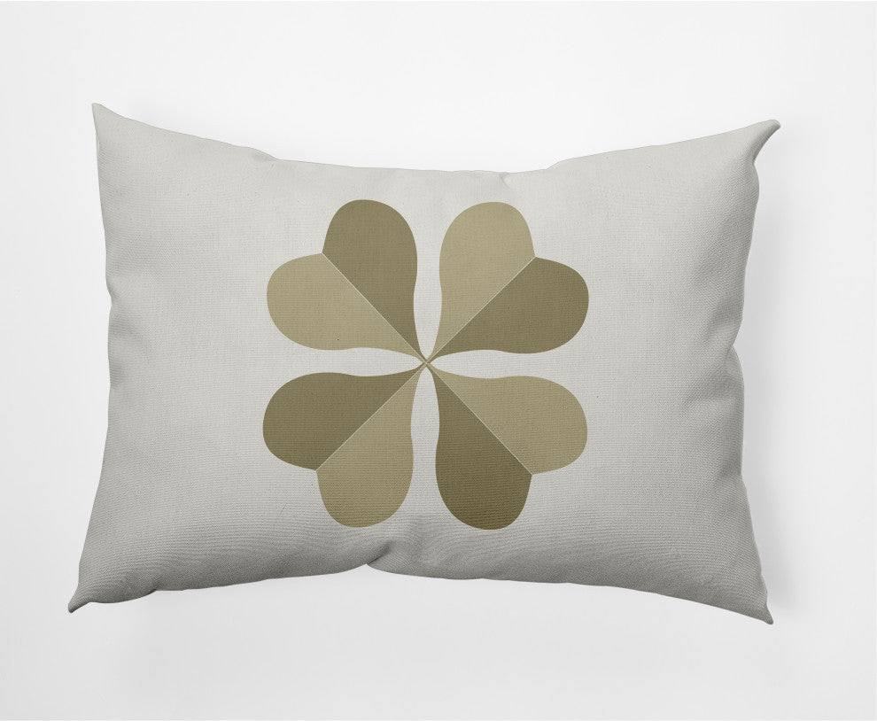 Lucky Clover St. Patrick's Day Indoor/Outdoor Pillow, Sustainable Green, 14x20"