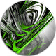 Fractal 3D Green Silver Stripes, Abstract Art Round Wall Art, 23"