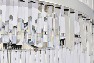 Home Living 36" 3 Tiers Crystal Round Chandelier Light, Chrome