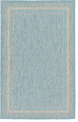 Unique Loom Aquamarine Soft Border Outdoor 5' 0 x 8' 0 Area Rug