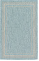 Unique Loom Aquamarine Soft Border Outdoor 5' 0 x 8' 0 Area Rug