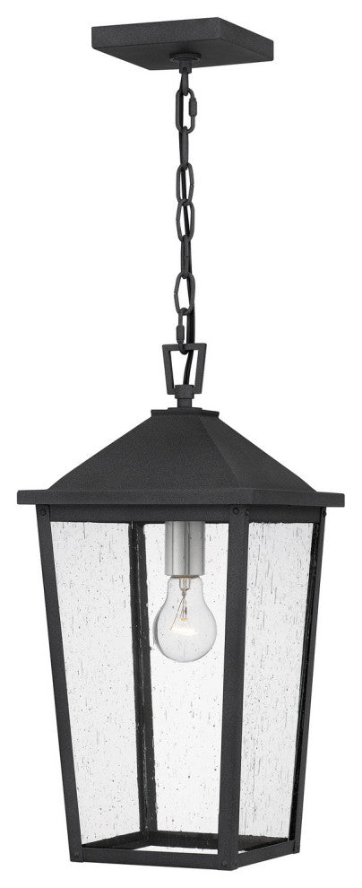 Stoneleigh One Light Outdoor Hanging Lantern, Mottled Black