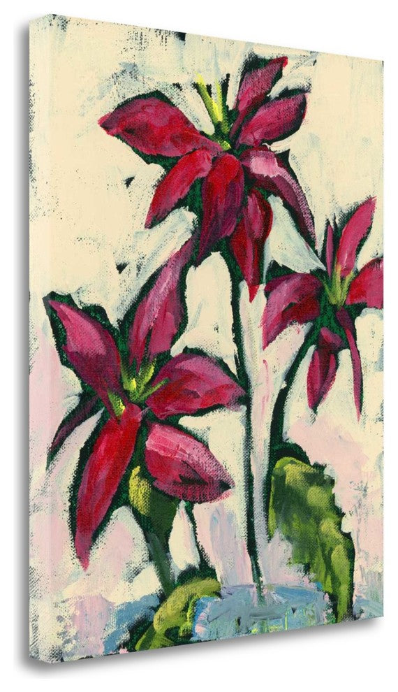"Poinsettia I" By Pamela J. Wingard, Giclee Print on Gallery Wrap Canvas