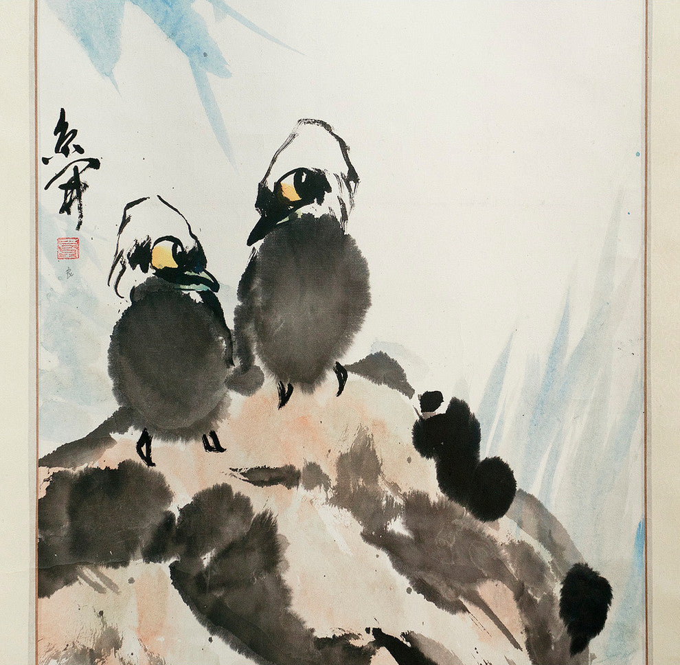 Chinese Scroll with Two Birds