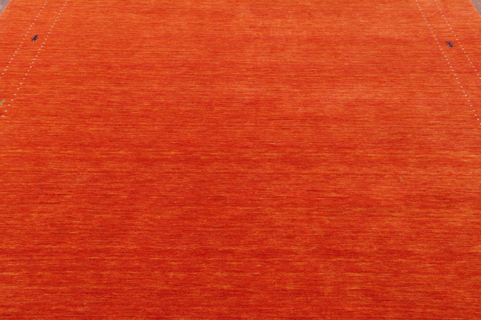 9' Square Handmade Persian Gabbeh Wool Rug Q6977