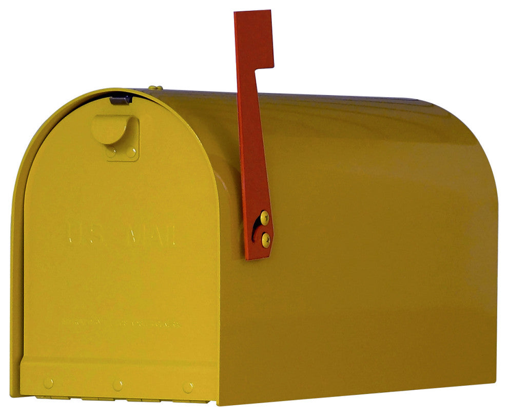 Mid Modern Rigby Curbside Mailbox, Yellow