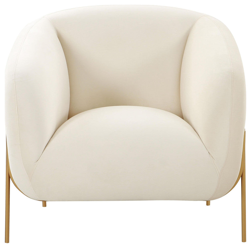 Kandra Cream Velvet Accent Chair