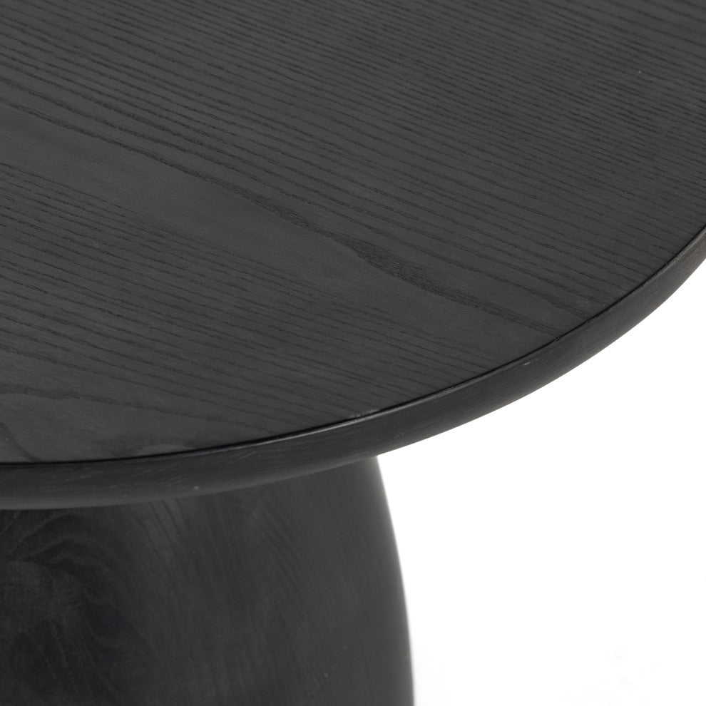 Merla Wood End Table, Tall, Black Wash Ash