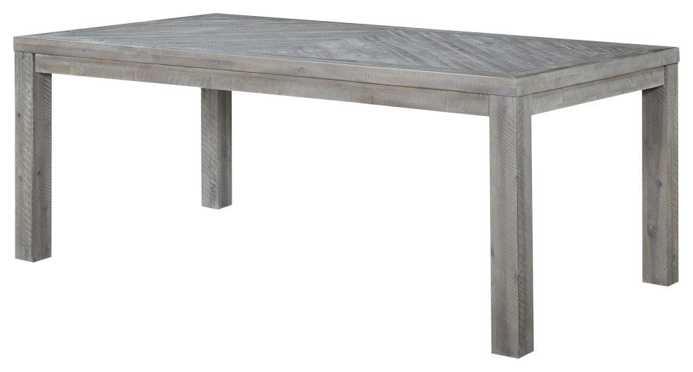 Modus Alexandra Solid Wood Rectangular Dining Table, Rustic Latte