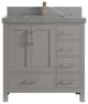 Malibu 36 Center Sink Bath Vanity in Elephant Skin Gray 2" Piatra Gray