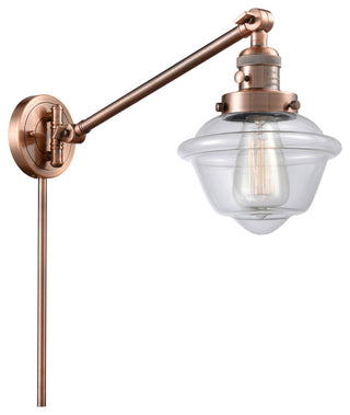Oxford 1-Light LED Swing Arm Light, Antique Copper, Glass: Clear