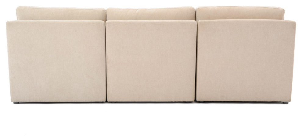 Aiden Beige Modular Small Chaise Sectional - Beige