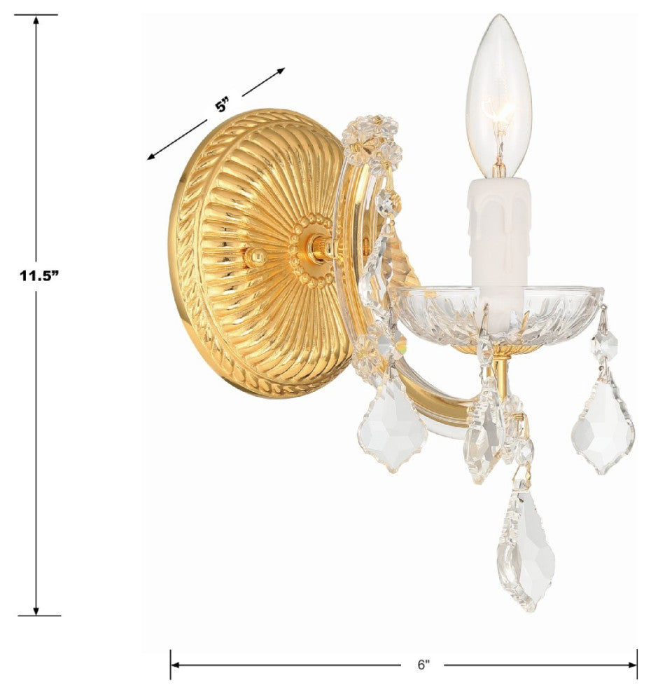 Crystorama Lighting Group 4471-CL-MWP Maria Theresa 12" Tall Wall - Polished
