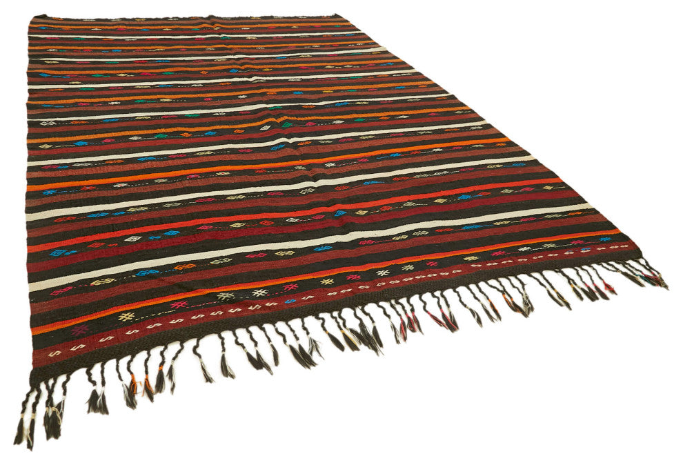 Rug N Carpet - Handmade Turkish 7' 8'' x 10' 11'' Vintage Goat Hair Kilim Rug