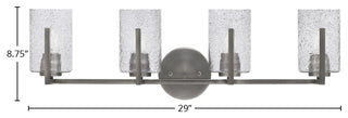 Atlas 4-Light Bath Bar, Graphite/Smoke Bubble