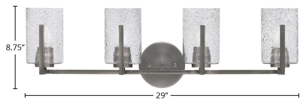 Atlas 4-Light Bath Bar, Graphite/Smoke Bubble