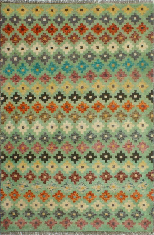 Balochi Ademi Light Green/Ivory Rug, 3'2x5'1