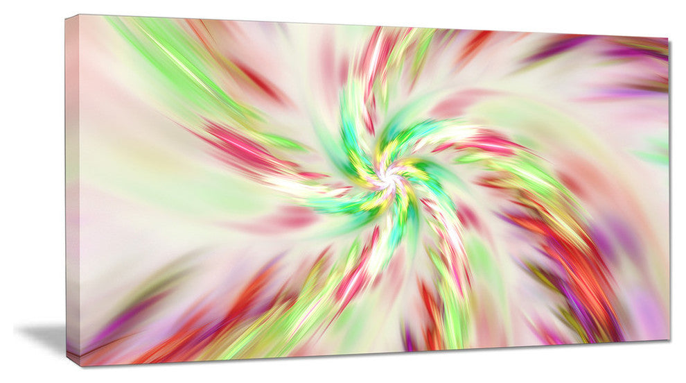 Exotic Multi Color Spiral Flower, Oversized Abstract Canvas Art Print, 60x28