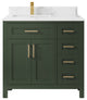 Cambridge 36 Left Offset Bath Vanity in Pewter Green 1.5" Empira Quartz