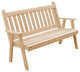 Pine Traditional English Garden Bench, Unfinished, 4 Foot