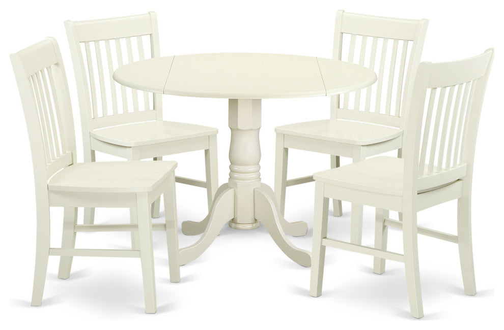 5 Pc Dublin Kitchen Table Set -Dining Table And 4 Wood Seat Kitchen Chairs