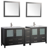 Vanity Art Vanity Set With Ceramic Top, 84", Espresso