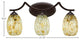 Zilo 3-Light Bath Bar, Dark Granite, 5" Ivory Glaze Seashell Glass