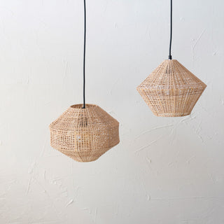 Handwoven Rattan Ceiling Light, Natural
