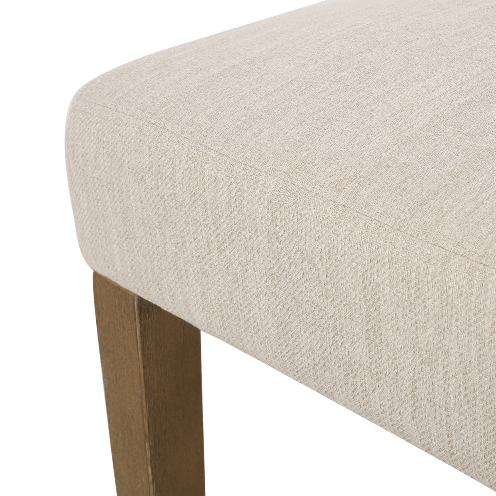 Kuna Contemporary Upholstered Dining Chair, Set of 2, Beige/Weathered Brown